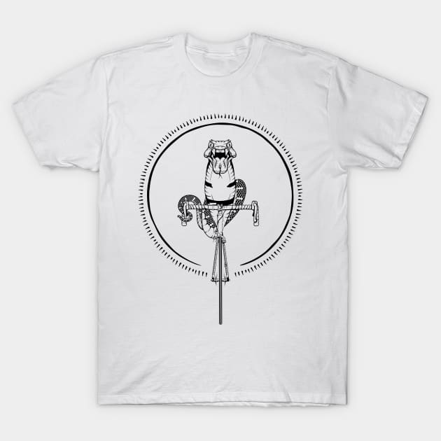 Snake riding a roadbike T-Shirt by mailboxdisco